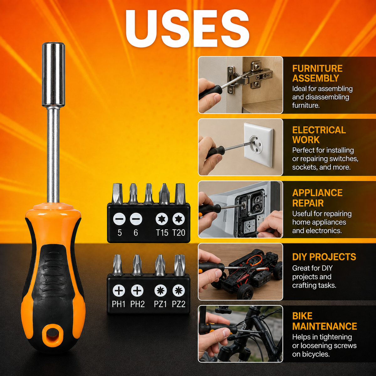 8-in-1 Magnetic Screwdriver Set