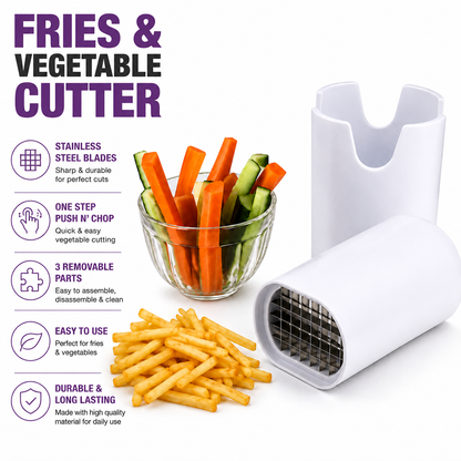 Fries & Vegetable Cutter | Stainless Steel Potato & Vegetable Slicer