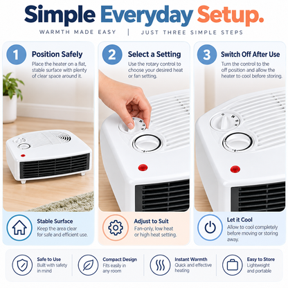 Compact Fan Heater 3000W – 1 Unit