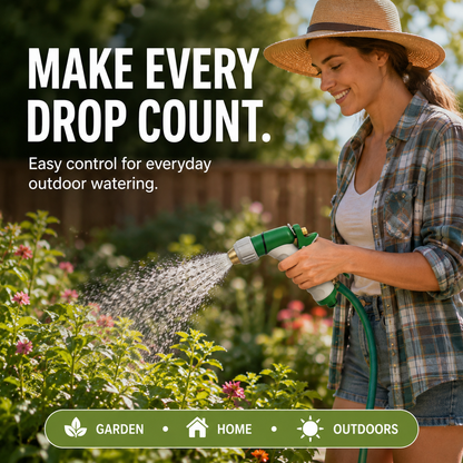 Deluxe Adjustable Garden Hose Spray Gun with Locking Trigger