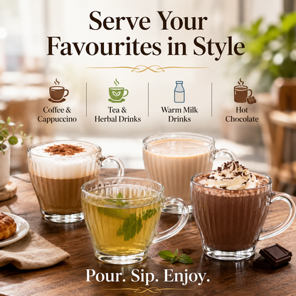 12Pcs Clear Glass Tea & Coffee Mug Set