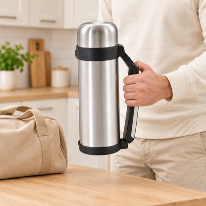 Stainless Steel Vacuum Flask with Handle – 1.5L