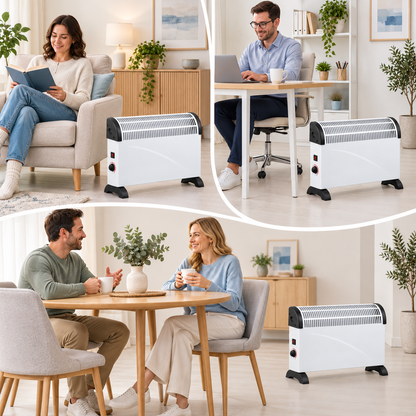 Single 2000W Portable Convector Heater 62.5cm – White