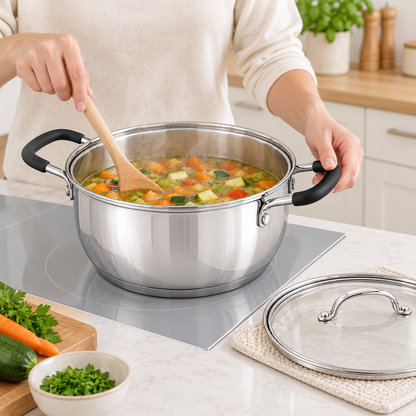 Stainless Steel Saucepot with Glass Lid – 20cm / 3.4L