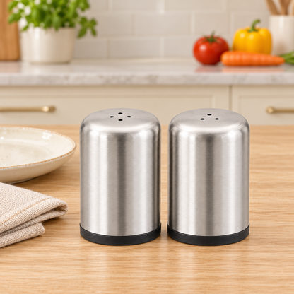 Stainless Steel Salt & Pepper Shaker Set – 2 Piece