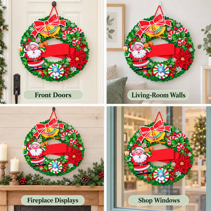 Christmas Wreath Hanging Door Decoration –  37x37cm