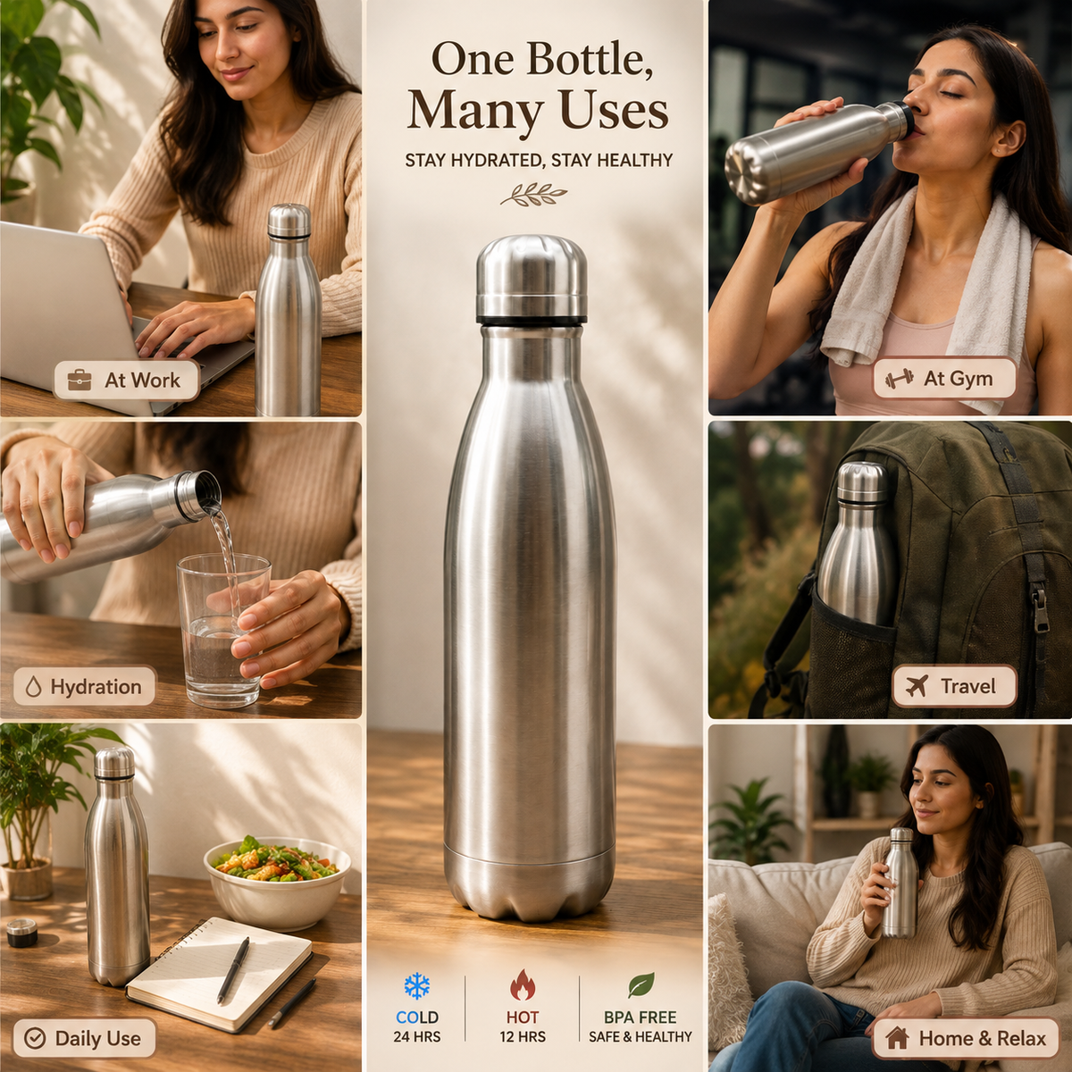 500ml Stainless Steel Vacuum Insulated Water Bottle – Hot & Cold Flask