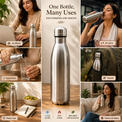 500ml Stainless Steel Vacuum Insulated Water Bottle – Hot & Cold Flask