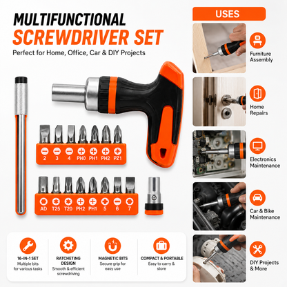 16-in-1 Ratchet Screwdriver Set