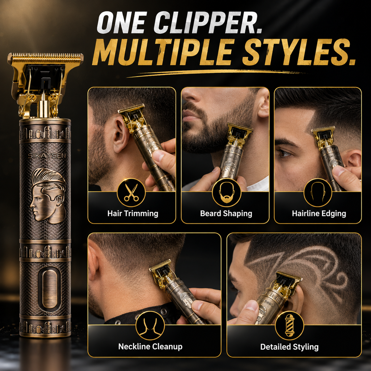 Professional T-Blade Hair Clipper – Precision Hair, Beard & Edge Trimmer