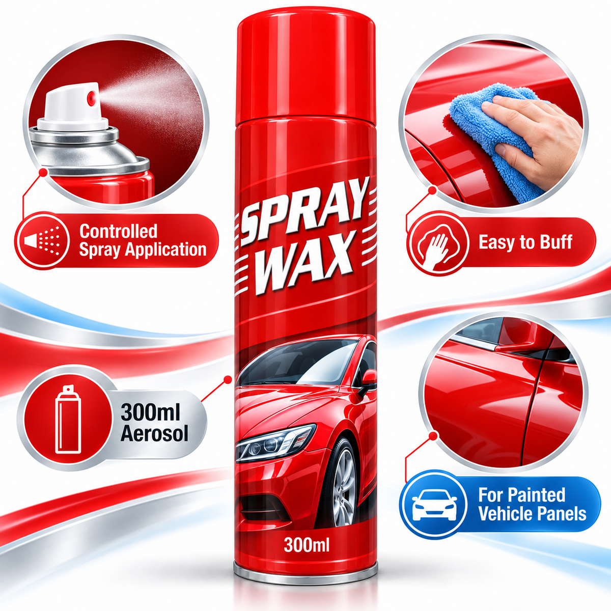 Car Spray Wax for Painted Bodywork – 1 x 300ml
