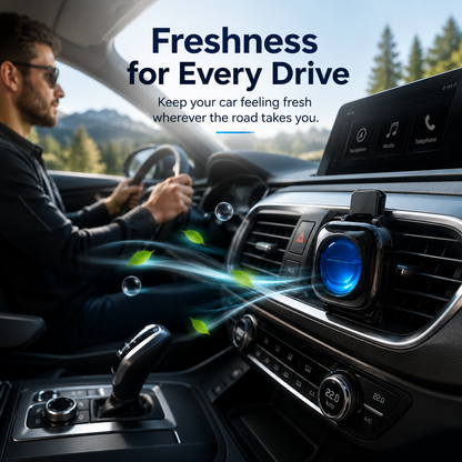 Refillable Car Air Freshener Odour Diffuser – Ocean Fragrance Vent Clip for Lasting Freshness