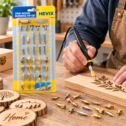 30W Wood Burning Set – Letters, Numbers & Tips