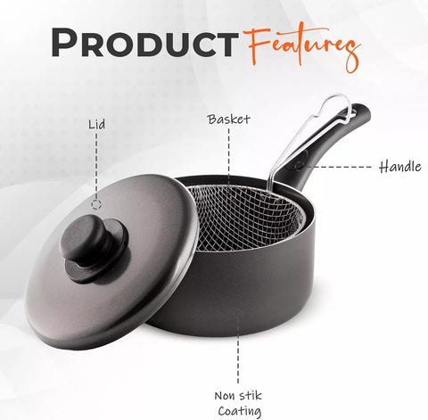 20cm Chip Pan with Lid and Frying Basket