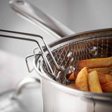 20cm Stainless Steel Chip Pan with Lid and Wire Basket