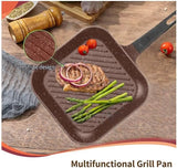 24cm Induction Grill Pan Die Cast Choc Finish for Even Cooking