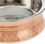 13cm Copper & Stainless Steel Handi Balti Dish – Hammered Exterior, Polished Interior, Ideal for Serving Curries & Dals