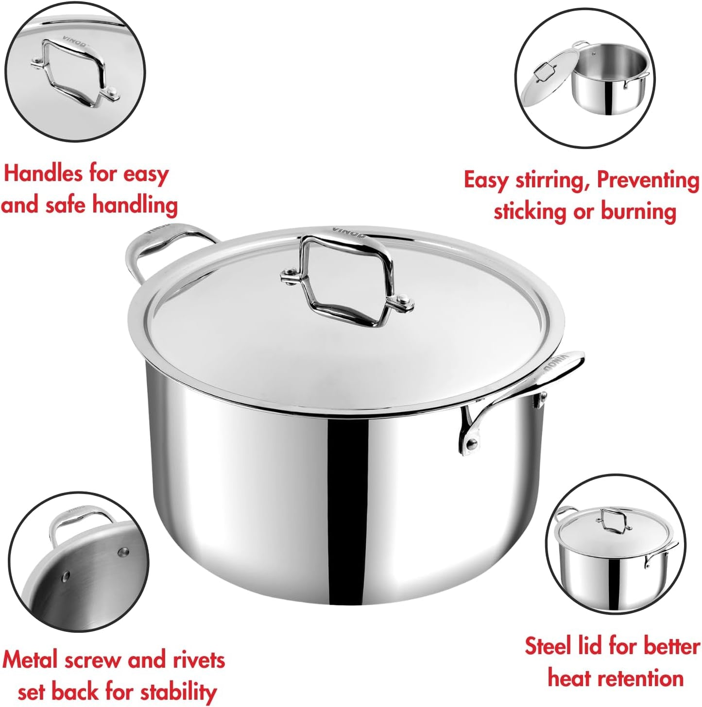 30cm Saucepot with Lid Induction Bottom