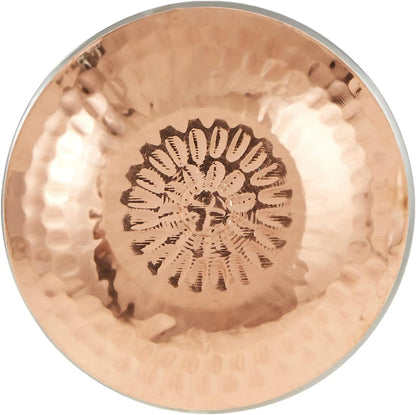 13cm Copper & Stainless Steel Handi Balti Dish – Hammered Exterior, Polished Interior, Ideal for Serving Curries & Dals