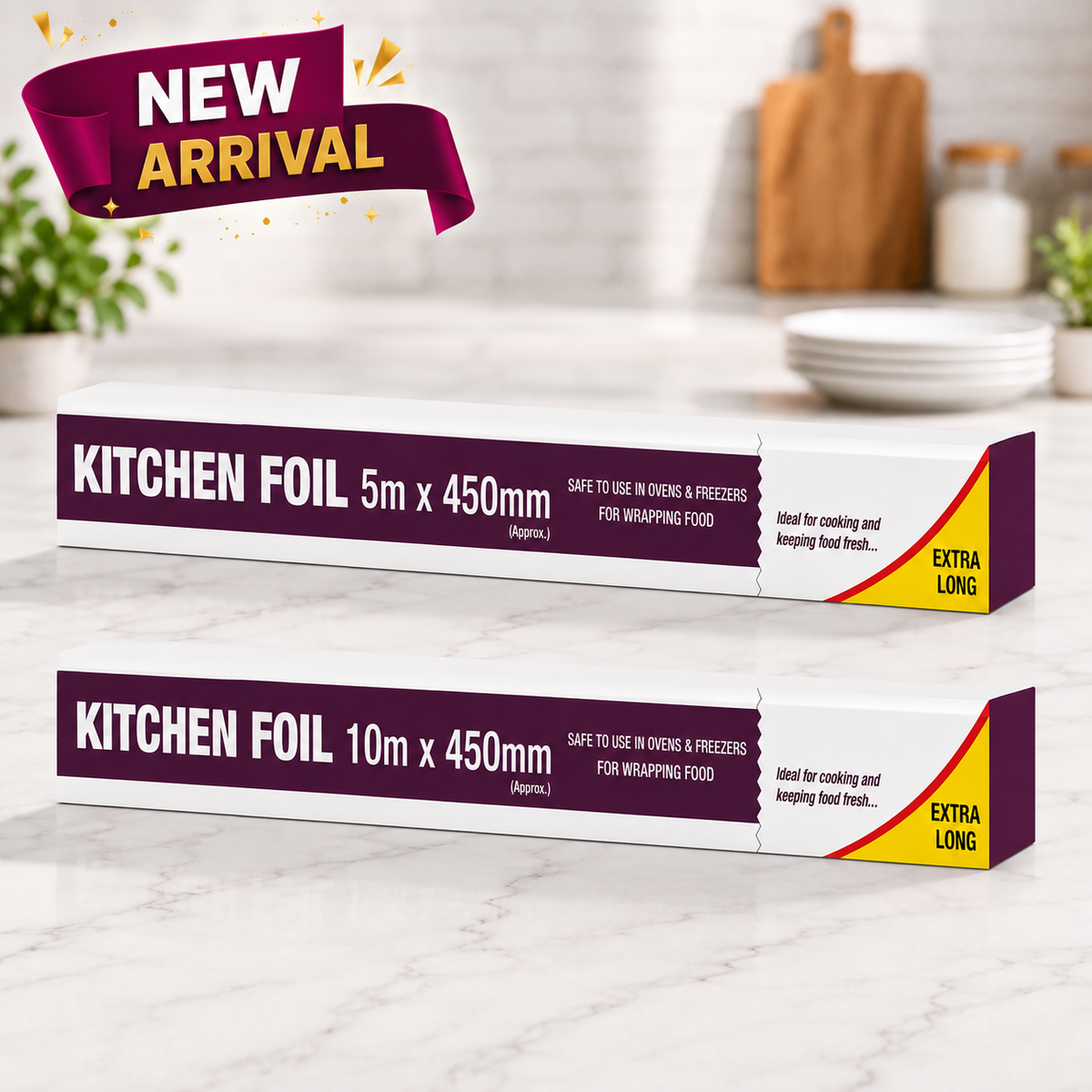 Aluminium Kitchen Foil Roll – 450mm Wide (5m & 10m)