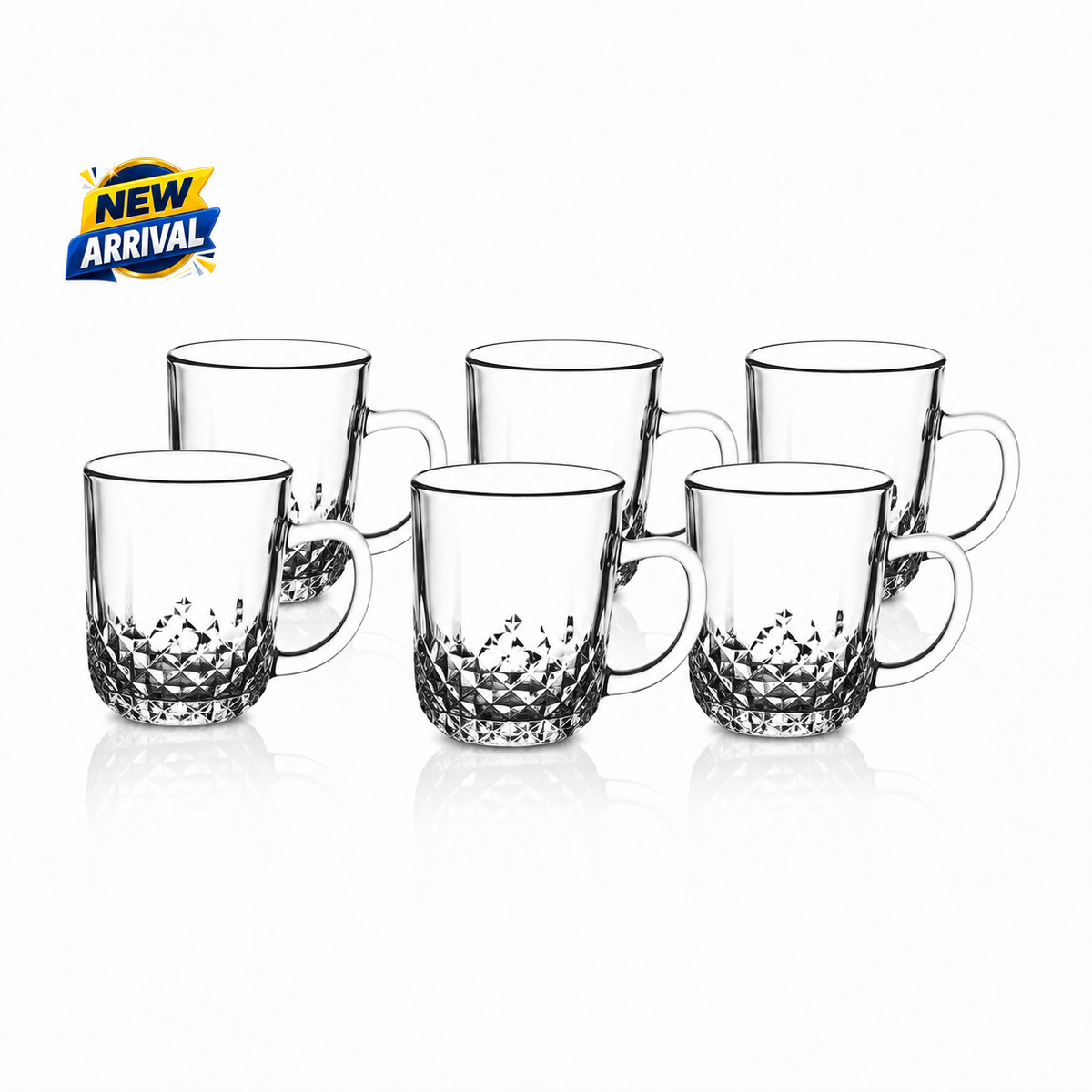 Concord Crystal Series 240ml Glass Mugs – 6 Pcs