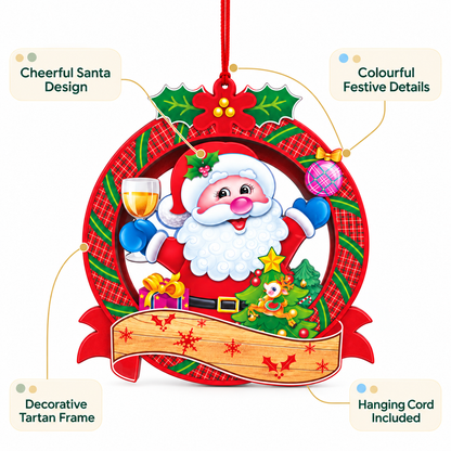 Christmas Santa Claus Hanging Wall Decoration – 32x36cm