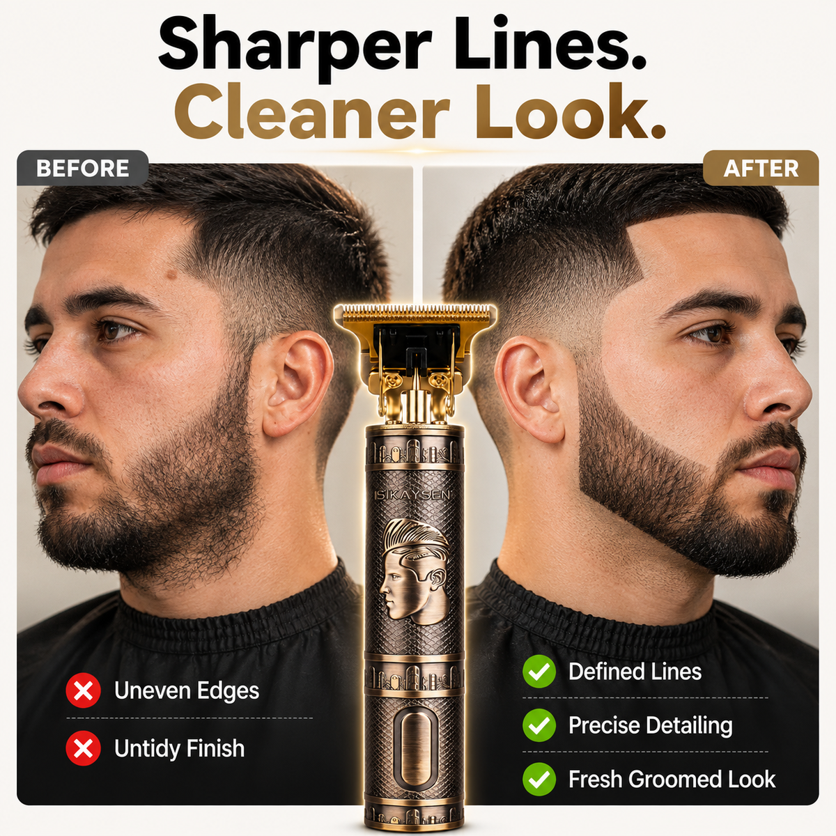 Professional T-Blade Hair Clipper – Precision Hair, Beard & Edge Trimmer