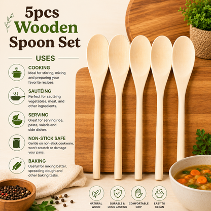 5-Piece Wooden Spoon Set