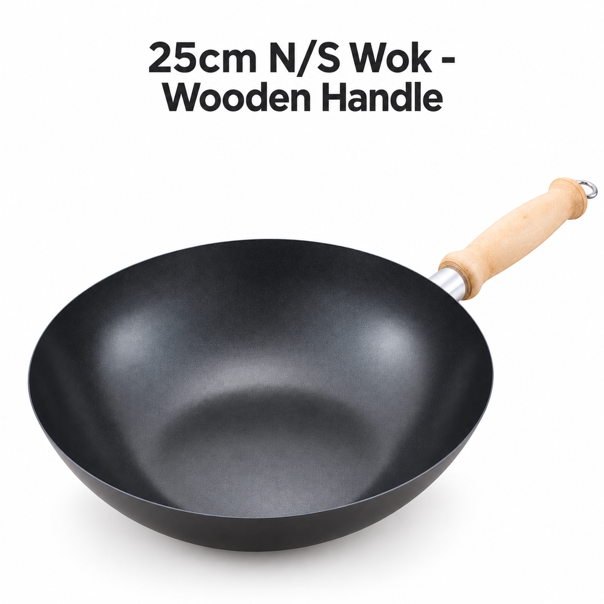 Non-Stick Wok with Wooden Handle – 25cm