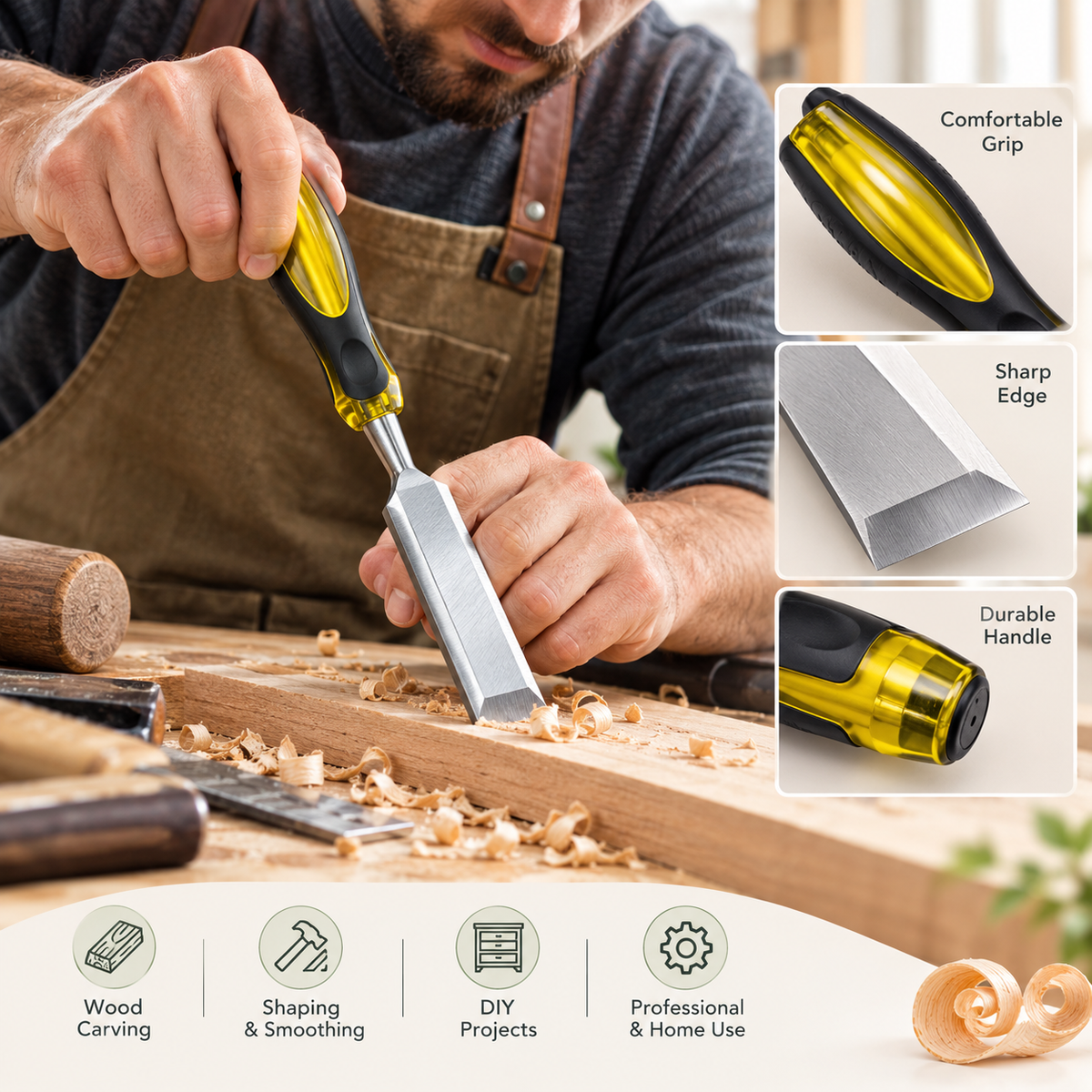 1-1/2" Wood Chisel 38mm Drop Forged Steel
