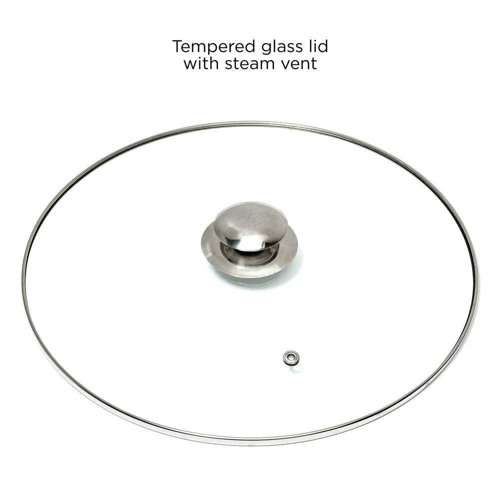 24cm Stainless Steel Casserole with Glass Lid and Induction Base