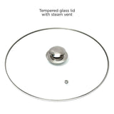 24cm Stainless Steel Casserole with Glass Lid and Induction Base