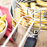 20cm Stainless Steel Chip Pan with Lid and Wire Basket