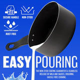 16cm Milk Pan with Glass Lid and Black Handle