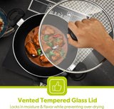 24cm Black Kadai Cooking Pan with Induction Bottom