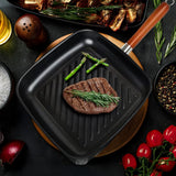 26cm Non Stick Grill Pan with Rosewood Handle