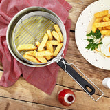 20cm Stainless Steel Chip Pan with Lid and Wire Basket