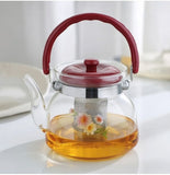 Glass Tea & Coffee Pot – 1800ml – Red Handle & Lid