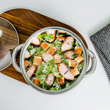 22cm Stainless Steel Casserole with Induction Base and Glass Lid