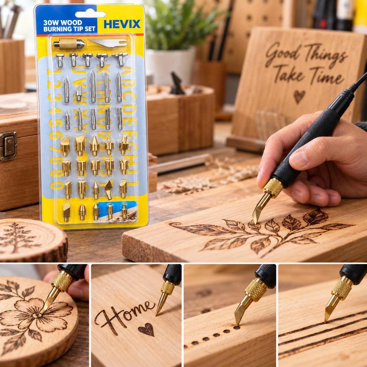30W Wood Burning Set – Letters, Numbers & Tips