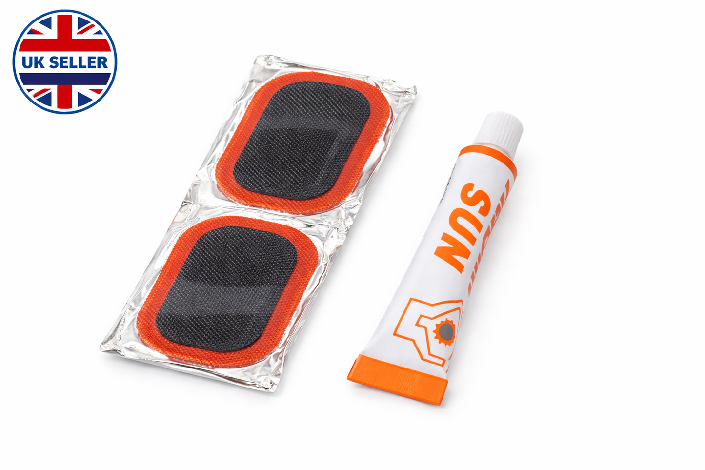 25-Piece Puncture Repair Kit — 24 Rubber Patches & Adhesive Cement for Bikes, Inflatables & Inner Tubes