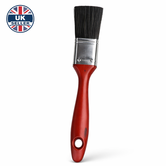 1.5 Inch Paint Brush with Wooden Handle – Black Bristle Decorating Brush for Walls Gloss Emulsion Varnish DIY