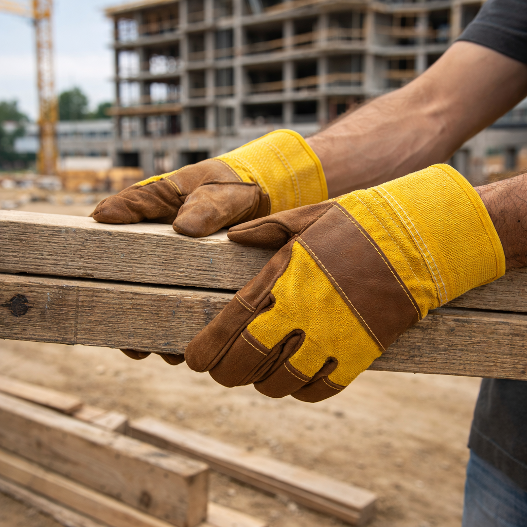 10.5 Inch Heavy Duty Leather Work Gloves – Furniture Rigger Gloves Cowhide Palm Safety Cuff CE Certified Construction