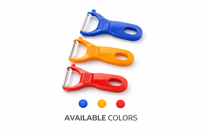3 Piece Vegetable Peeler Set – Stainless Steel Blade Y Peeler Blue Orange Red Plastic Handle Potato Fruit Veg Kitchen Tool