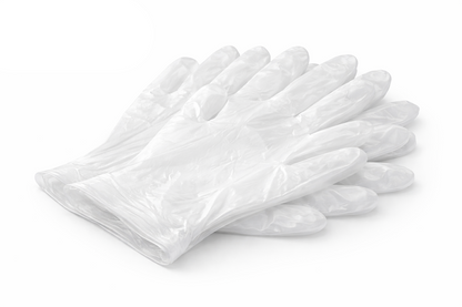 100 Clear Vinyl Disposable Gloves – Powder Free, Latex Free, Non-Sterile, Food Safe – S M L XL