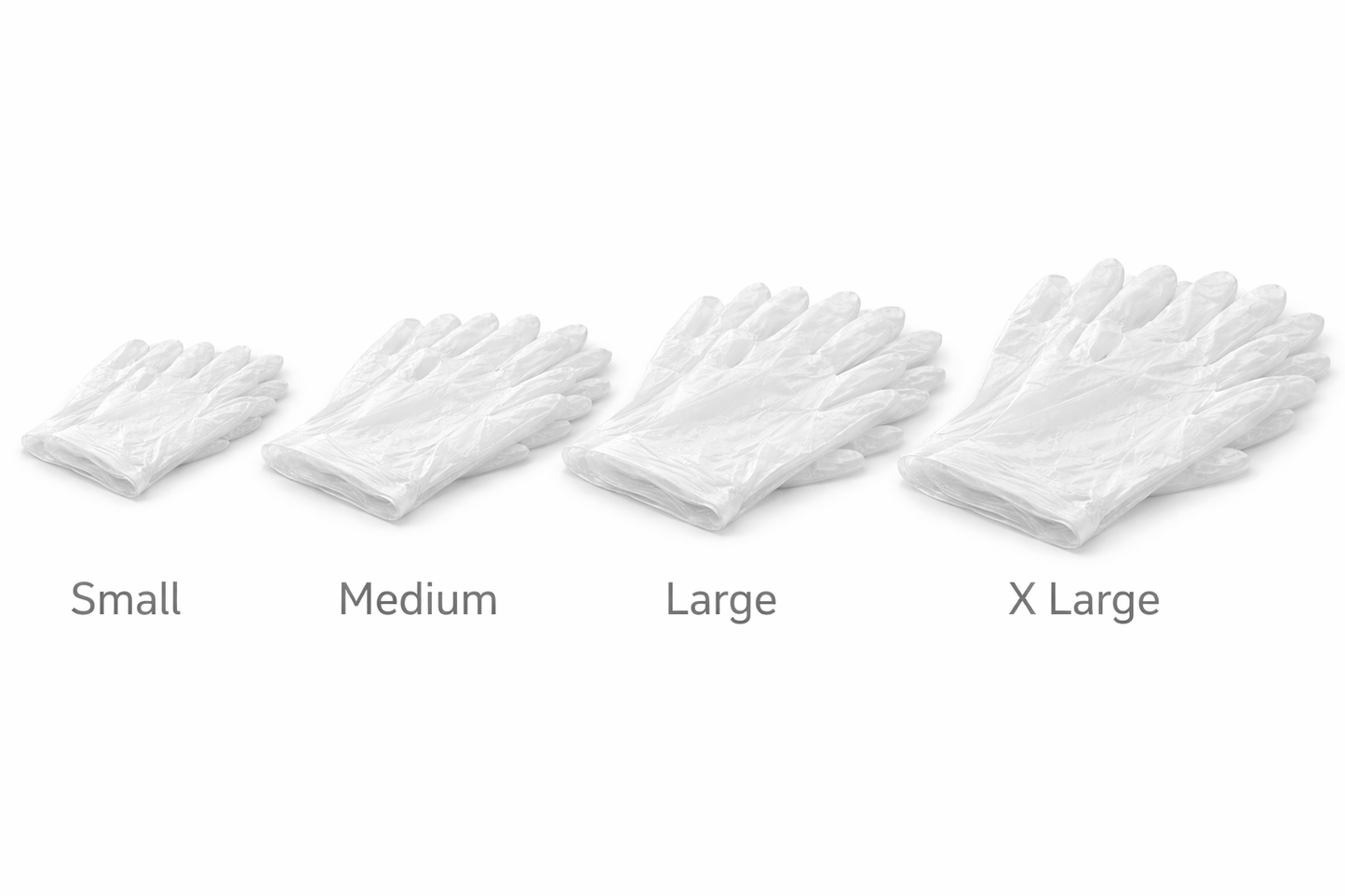 100 Clear Vinyl Disposable Gloves – Powder Free, Latex Free, Non-Sterile, Food Safe – S M L XL