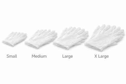 100 Clear Vinyl Disposable Gloves – Powder Free, Latex Free, Non-Sterile, Food Safe – S M L XL