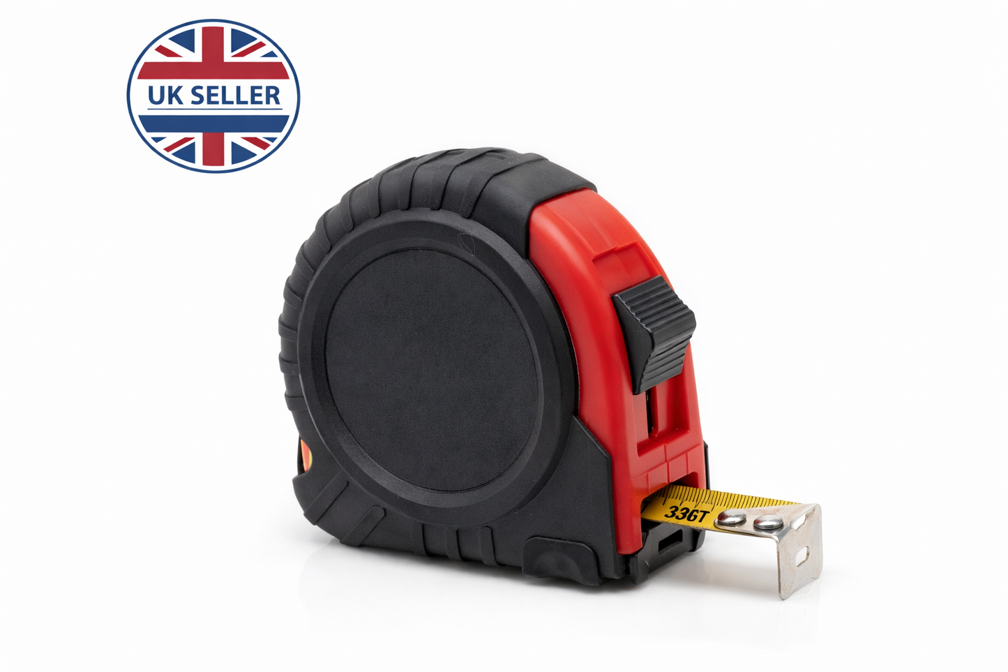 Tape Measure with Auto-Lock and Rubber Grip – Metric and Imperial Blade – 3m 5m 7.5m 10m – Yellow or Red