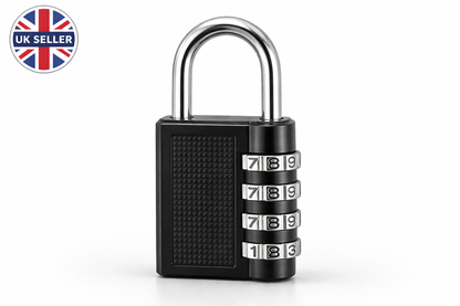 4-Digit Combination Padlock Long Shackle & Standard Zinc Alloy Resettable Security Lock