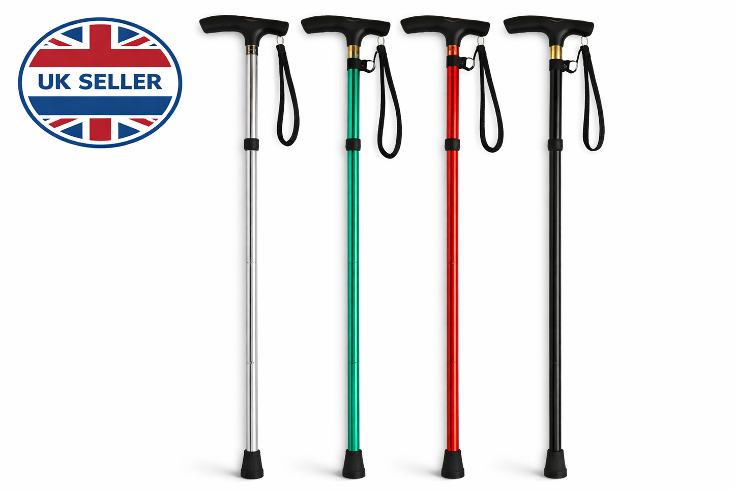 Foldable Aluminium Walking Stick | Lightweight, Adjustable & Portable | Ideal for Daily Use & Travel